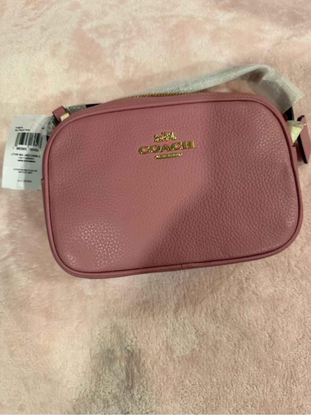 Coach Pebble Leather Crossbody Bag - Rose Pink